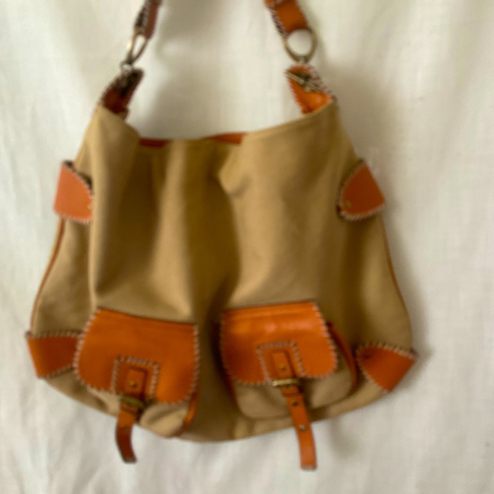 Hobo bag Hype canvas leather